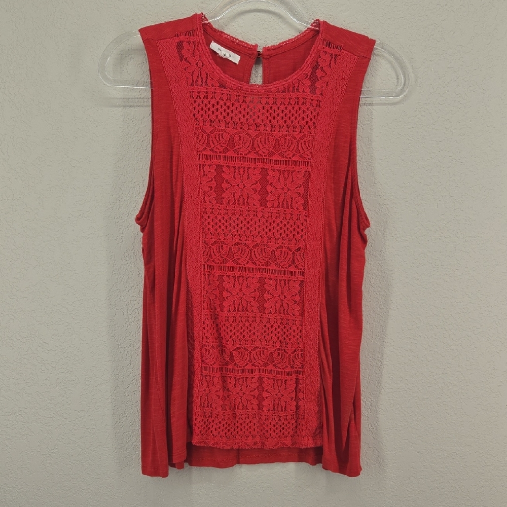 Maurices Red Lace Detail Sleeveless Blouse Size Extra Large